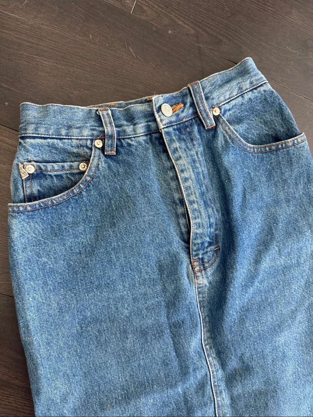Polo Ralph Lauren Vintage Midi Denim Skirt 4 - Picture 2 of 6